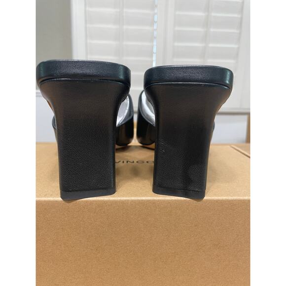 Vince Lulu Heel Sandals Black Leather Size 10 US 41 EU NIB Timeless Minimalist - Picture 9 of 14